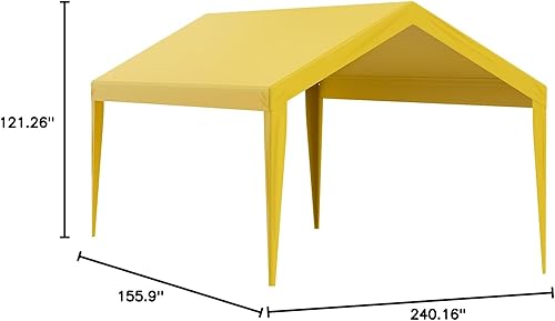 Vista 232 de VEVOR - Cobertizo portátil de almacenamiento exterior de 6 x 8 x 7 pies, refugio resistente e impermeable con puerta enrollable con cremallera y Gris