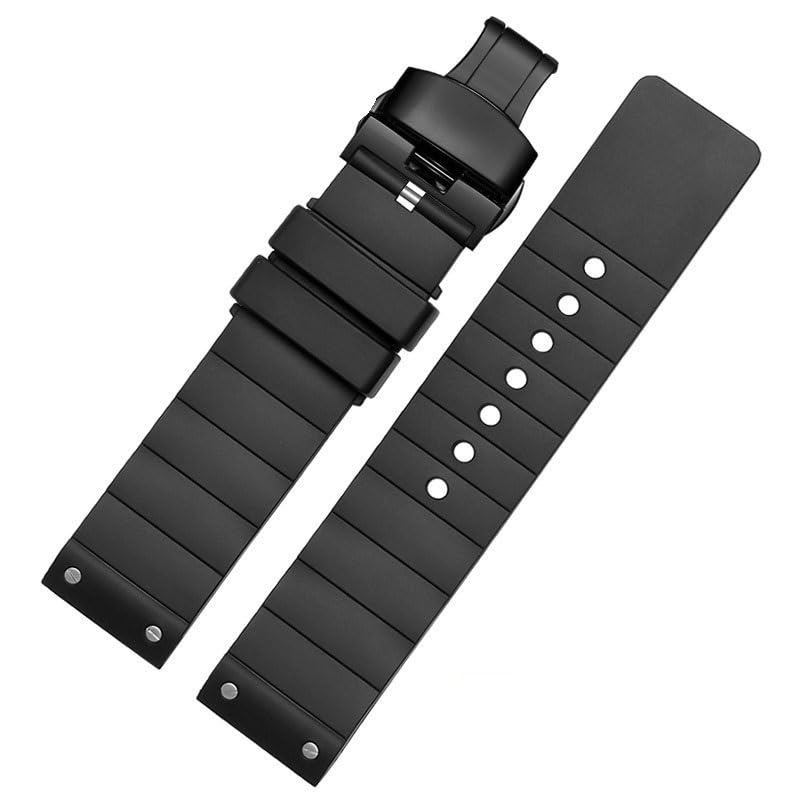Bracelet de montre caoutchouc souple pour Cartier Santos 100 Rivet 23mm