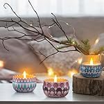 Hausware 3 Pack Scented Candles, 2.5 oz Aromatherapy Candles with Floral Scents,Soy Candles Set with 72H Burning Time,Ideal Gift for Women (Strawberry+Lilac+Freesia) - Image 4