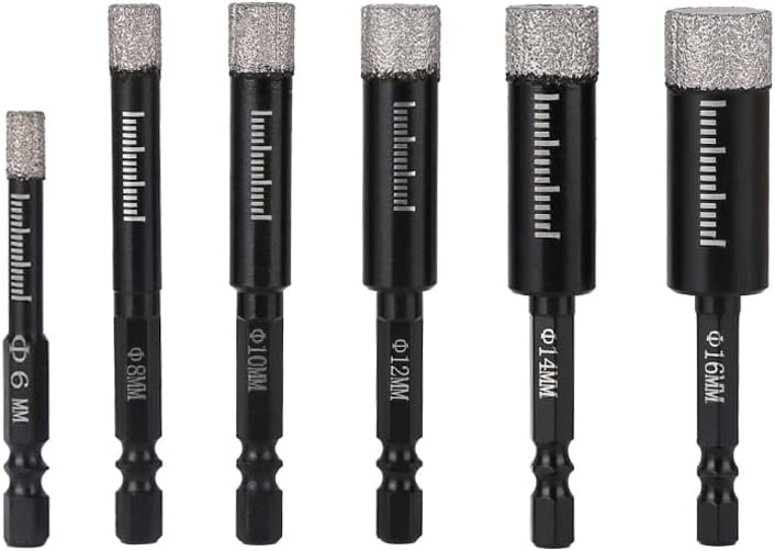 セラミック花崗岩大理石タイル掘削六角シャンク6-16mm用の乾式真空ろう付けダイヤモンドドリルビットホールソーツールセット (Col