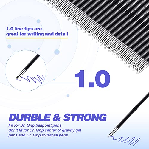 30 Pieces Pen Refills Ink Pen Refills Ballpoint Pen Refill 1.0 Mm Replacement Ink Refill Bulk For Retractable Pens Office School Supplies, Medium Point (Blue) #TOP3