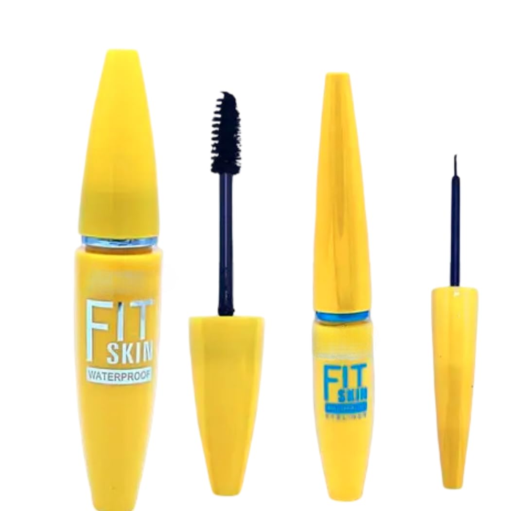 TJI Waterproof Mascara and Eyeliner Set, Professional Fit Skin, Black, Pack of 1 Each Eye Makeup Set for Women & Girls-image-44