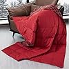 puredown Lightweight Christmas Couch Throw Soft Feather Down Throw Blanket for Indoor and Outdoor Use 50X70 Black and Red