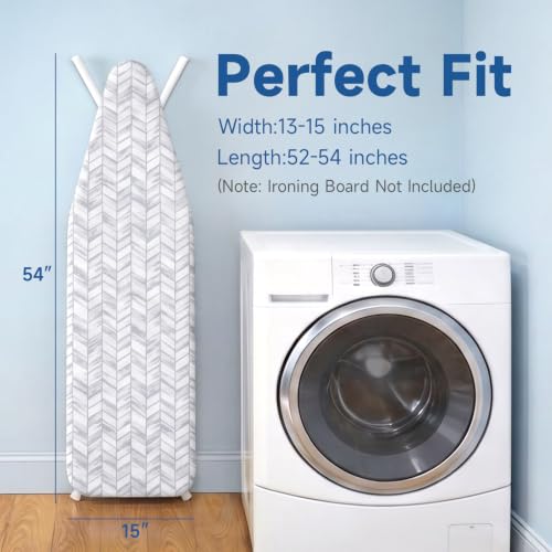 Image of Whitmor Reversible Ironing Board Cover with Extra-Thick 9mm Fiber Pad Fits 15 x 54 in