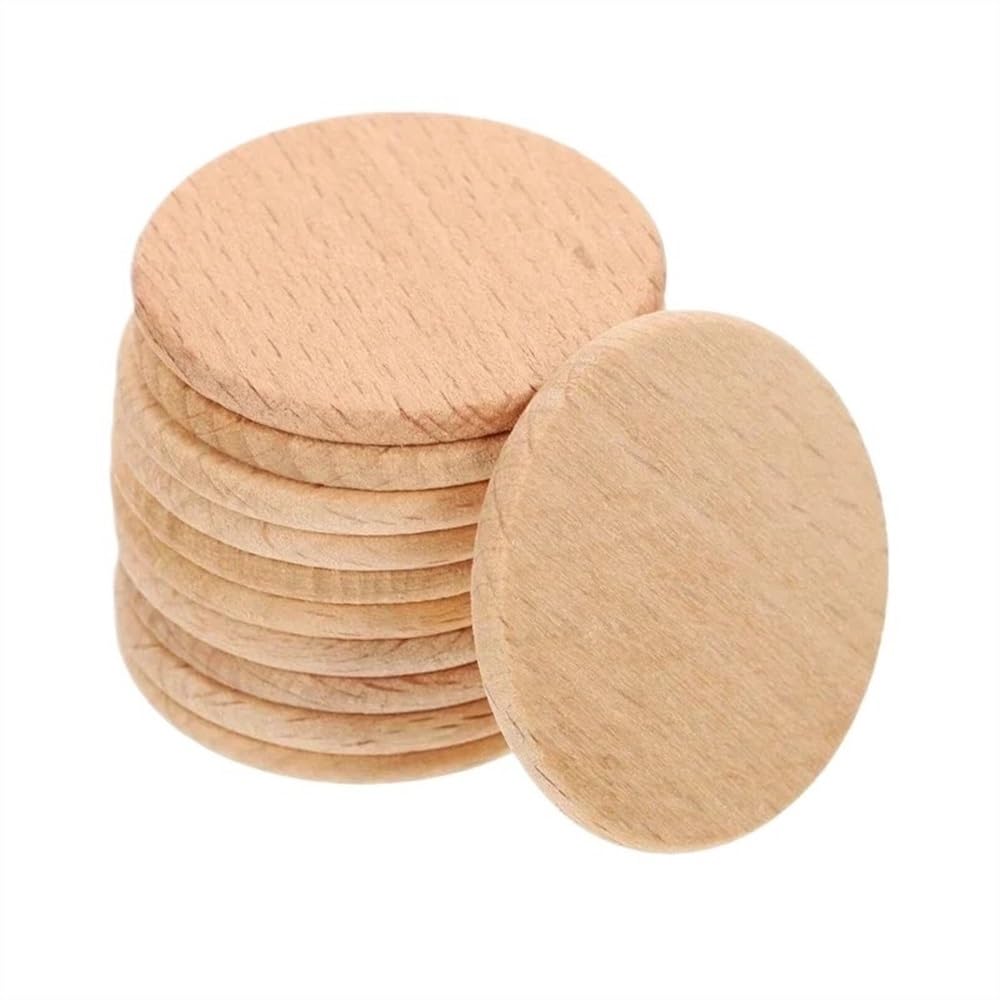 Rodajas de Madera Natural, Círculos de Madera sin terminar, 100 Uds., 3,8 cm, Monedas de Madera Redondas en Blanco, fichas for Pintar, Escribir, tallar Letras, Manualidades DIY