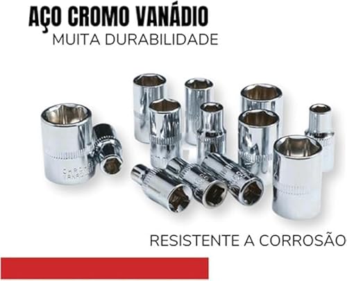 Conjunto com 46 chaves catraca, soquete de 6,35 mm, com conjunto de soquete métrico e haste de exten