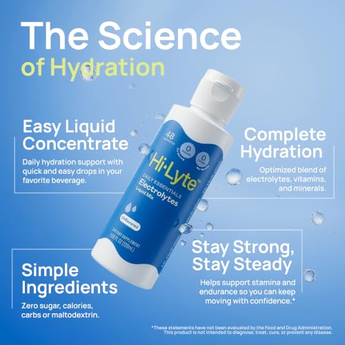 Image of Hi-Lyte Sugar Free Electrolytes for Rapid Hydration, Fasting and Immune Support (3 Bottles, 144 Servings) | NO Calories | 20%+ More Potassium, Magnesium & Zinc