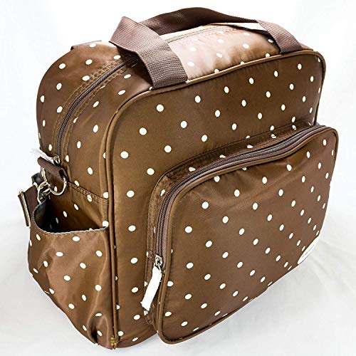 Image of Diaper Bag /Mother Backpack for Travel with Diaper Changing Mat (Dotted Brown)