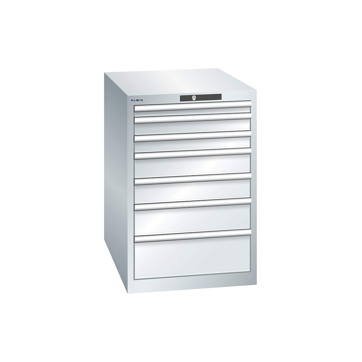 Lista | Schubladenschrank | 7 Schubladen | lichtblau RAL 5012 | Stahl