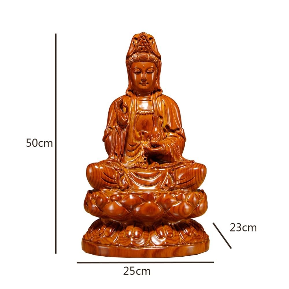 Figuras de Budas Estatua de Buda Tallada en Madera de peral, decoración for el hogar, Sala de Estar, Empresa, decoración Feng Shui. Budas Decorativos(Grande)