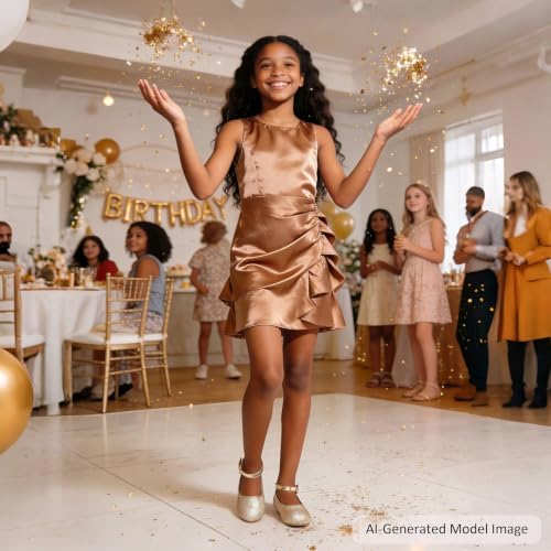 Image of Felix & Flora Girls Toddler Little Ballet Shoes - Flower Girls Mary Jane Flats Dress Shoes Party Wedding