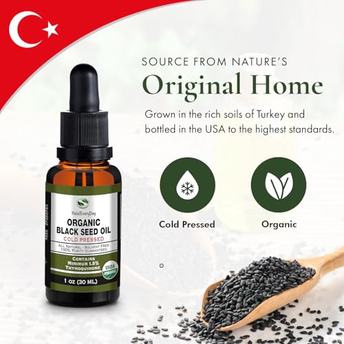 Image of HalalEveryDay USDA Certified Organic Black Seed Oil, 1 oz Dropper