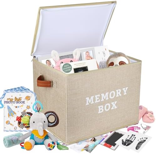 Lukeline Memory Box for Keepsake, Decorative Keepsake Bin with Ha...