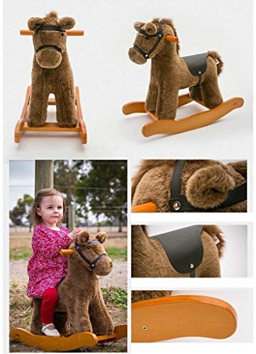 ZHANGYUEFEIFZ Schaukelpferd Plüsch Schaukeltier Pferd Rocking Horse Kinder Musikstuhl Baby Trojanspielzeug Geschenk… – Bild 4