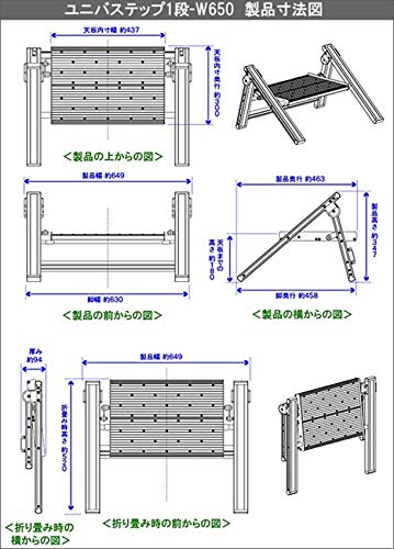 シンドー ユニバステップ 1段-W650 踏み台　補助ステップ Amazon｜ユニバステップ 1段 / W650｜ユニバステップ - 踏み台