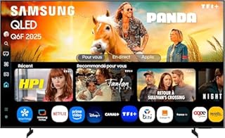 Samsung TV AI 55 Pouces QLED 55Q6F 4K Smart TV, Quantum Dots, Q4 Lite Processor, WiFi, Airplay, HDR, Q-Symphony, OTS Lite, Knox Security, Gaming Hub, Bixby, Application opérateurs intégrées