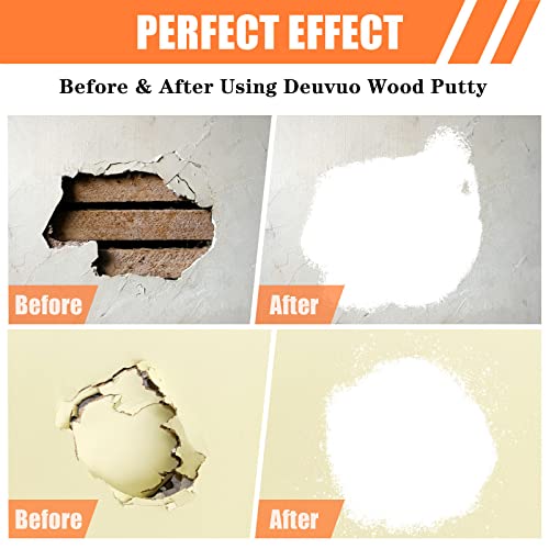 Image of Deuvuo Wood Filler, Wood Putty Filler White - Our Wood Grain Filler Offers a Quick and Lasting Fix for Any Damage or Flaw - Paintable, Stainable, Sandable & Quick Drying - 9.87 Ounce