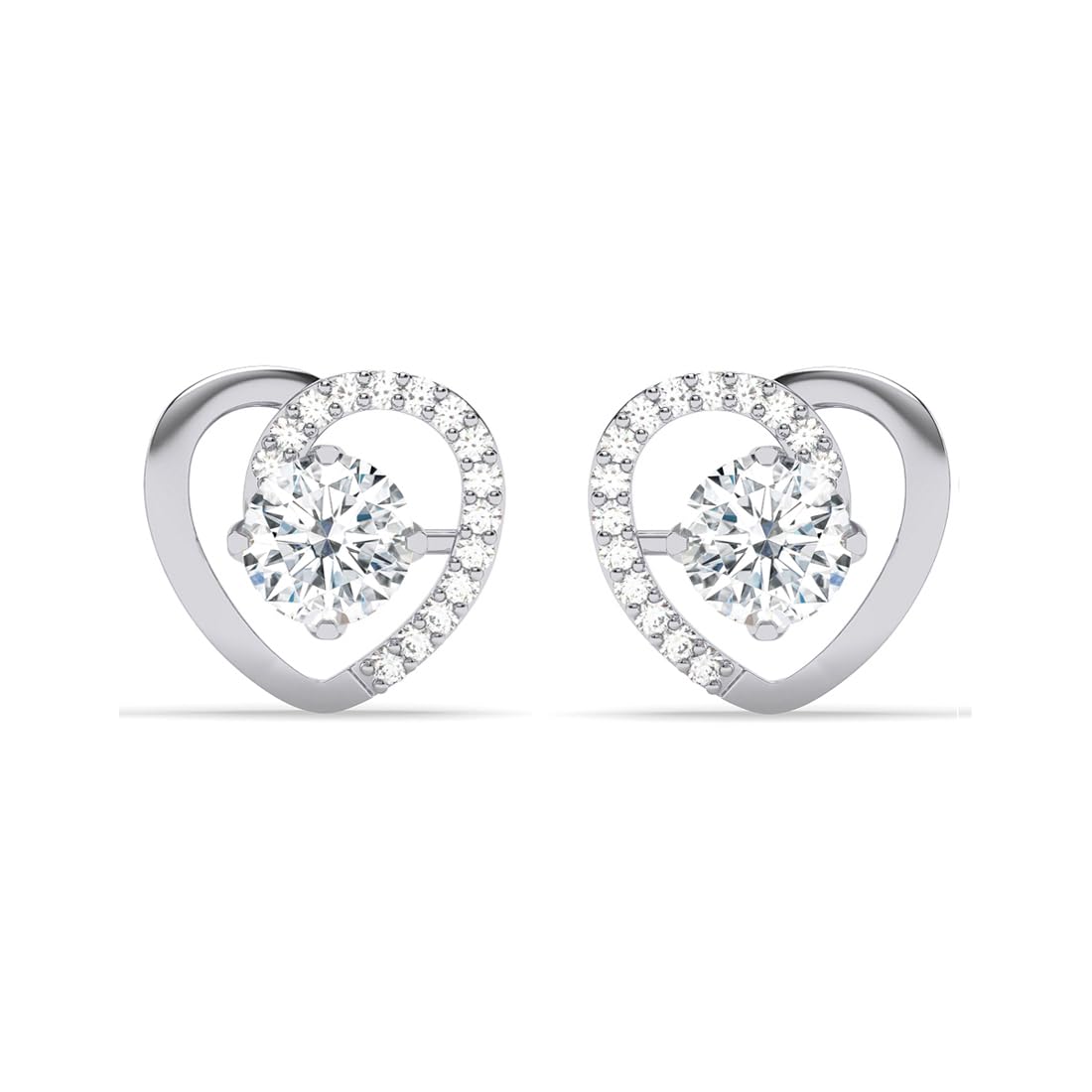 CLARA 925 Sterling Silver Zola Heart Stud Earrings | Platinum Plated, Swiss Zirconia |Gift for Women and Girls (B0DFMJFW8D) Amazon Price History, Amazon Price Tracker