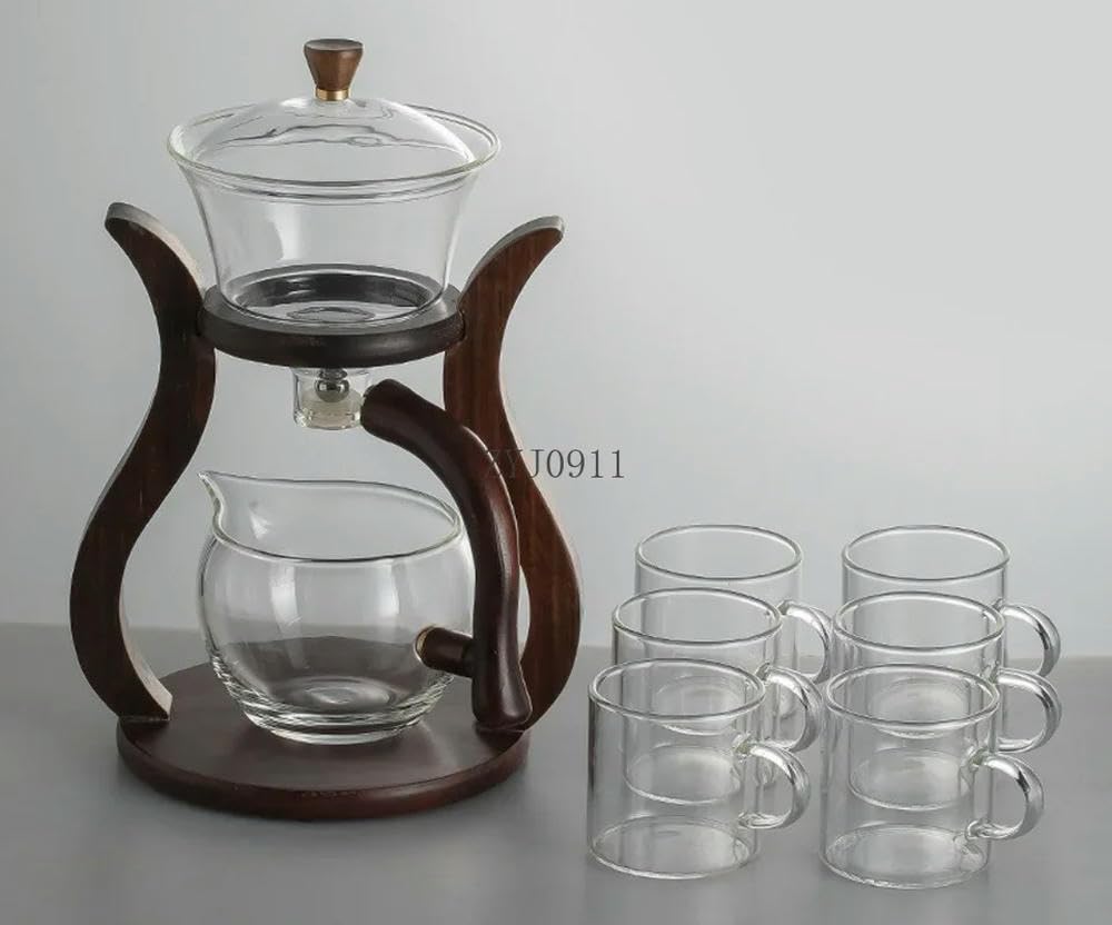 Service à thé Kung Fu en Verre entièrement Automatique avec Ventouse et théière résistante à la Chaleur.