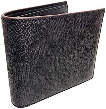 Coach Men's 3 In 1 Wallet With Coach Signature Print Gift Set, Style F41346, Black #TOP3