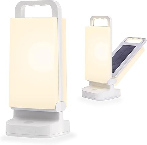 Lepwings Linterna Solar Recargable, 6000mAh Lámpara de Camping LED Solar con Control Táctil, Linterna con Batería para Acampar, Emergencias, Senderismo, Pesca y Cortes de Energía, Pack de 1