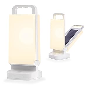 Linterna Solar Recargable, LED Lámpara de Camping Solares con Control Táctil, Batería de 6000mAh, Linterna con batería para Acampar, Emergencias, Senderismo, Pesca y Cortes de Energía