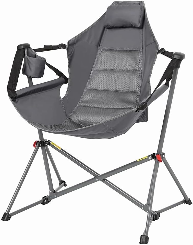 Swing Chair Lounger Wide Seat with Adjustable Backrest Gray