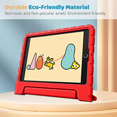 Fintie Kids Case For Ipad 9Th / 8Th / 7Th Generation (10.2 Inch 2021/2020 / 2019 Model)- Shockproof Light Weight Handle Stand Case, Also Fit Ipad Air 3 10.5" 2019 & Ipad Pro 10.5" 2017 (Red) #TOP7