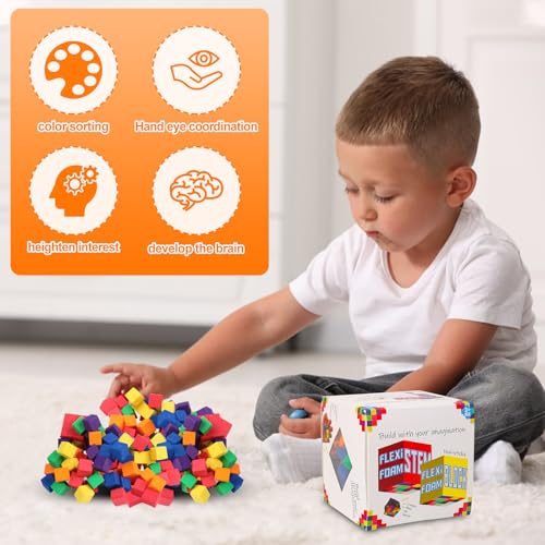 MACULPER Sensorik Spielzeug, Sensorisches Spielzeug, Schaumstoffsteine ​​für Kinderbau, Sticky Hände Spiel-Zeug Training des Gehirns Für 3 4 5 Jahre Und Über Kinder
