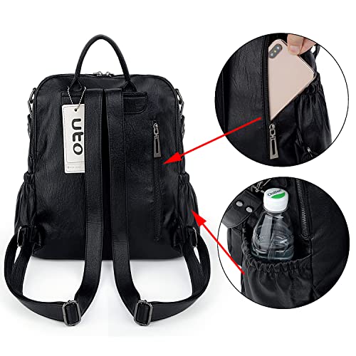 Image of UTO Women Backpack Purse Leather Vegan Ladies Fashion Designer Rucksack Convertible Travel Shoulder Bag with Tassel