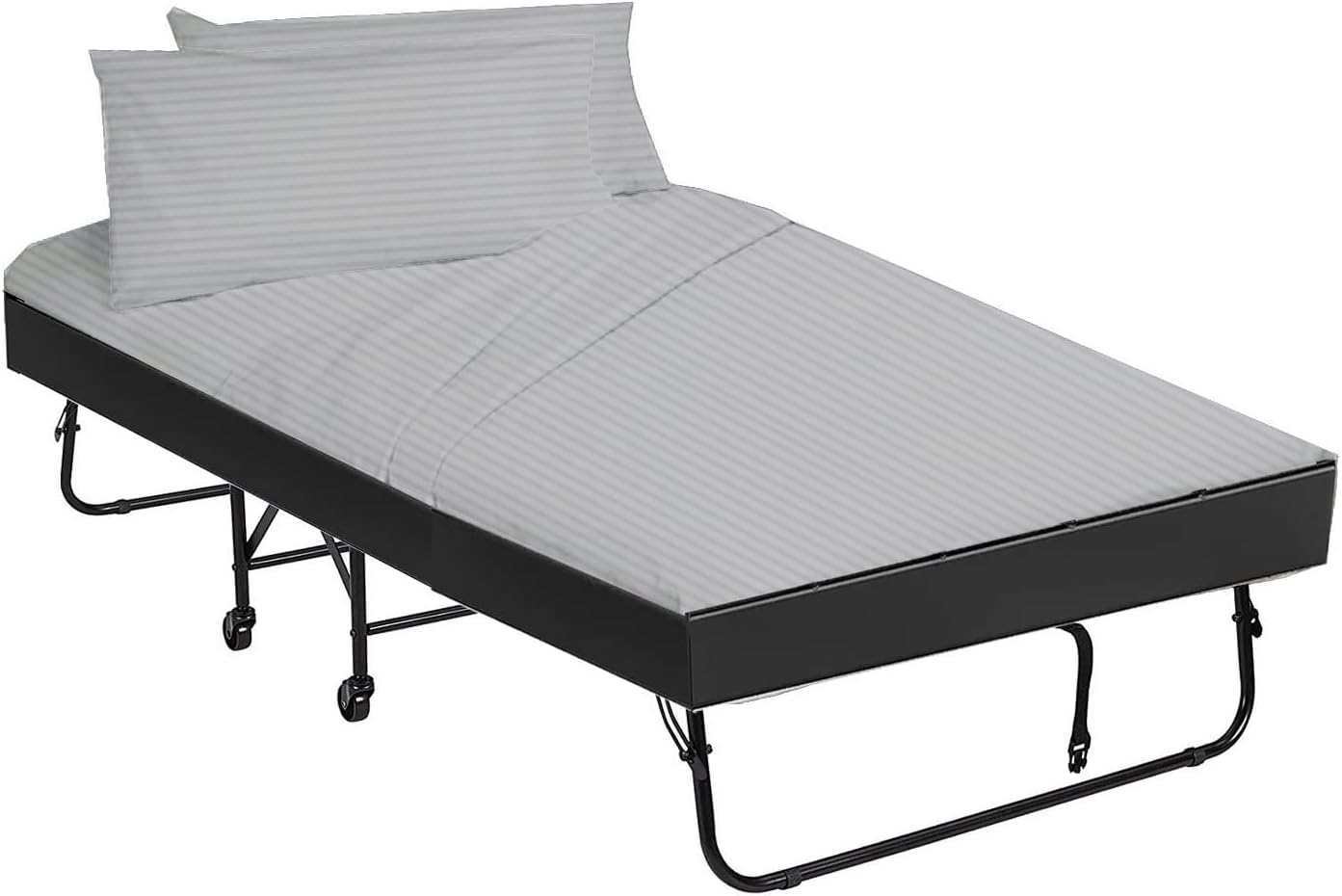 Sheets for Cot Bunk Bed, Cot Size Mattress Sheets-Fitted Cot Sheet Perfect for Narrow Twin/Cot Size/Rv Bunk/Guest Bed Replacement/33 X 75" Camping Cot, Classic Stripe Light Grey,4(PCs)