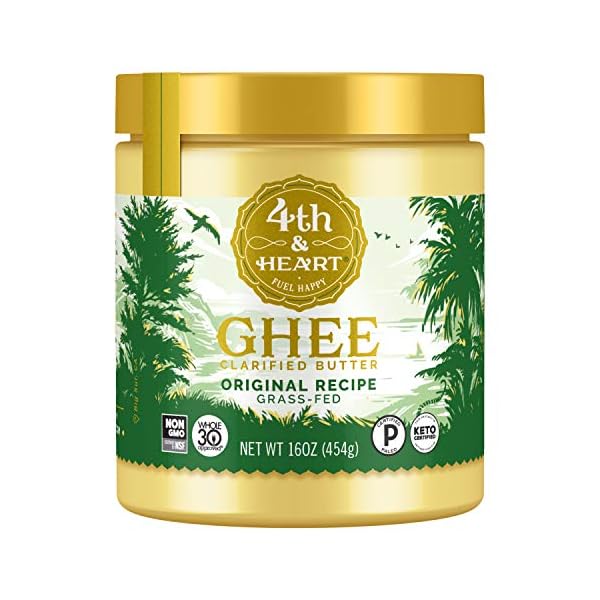 4th-Heart-Original-Grass-Fed-Ghee-Keto-Pasture-Raised-Non-GMO-Lactose-Free-Certified-Paleo-16-Ounce 4th & Heart Original Grass-Fed Ghee, 16 Ounce, Keto, Pasture Raised, Non-GMO, Lactose and Casein Free, Certified Paleo