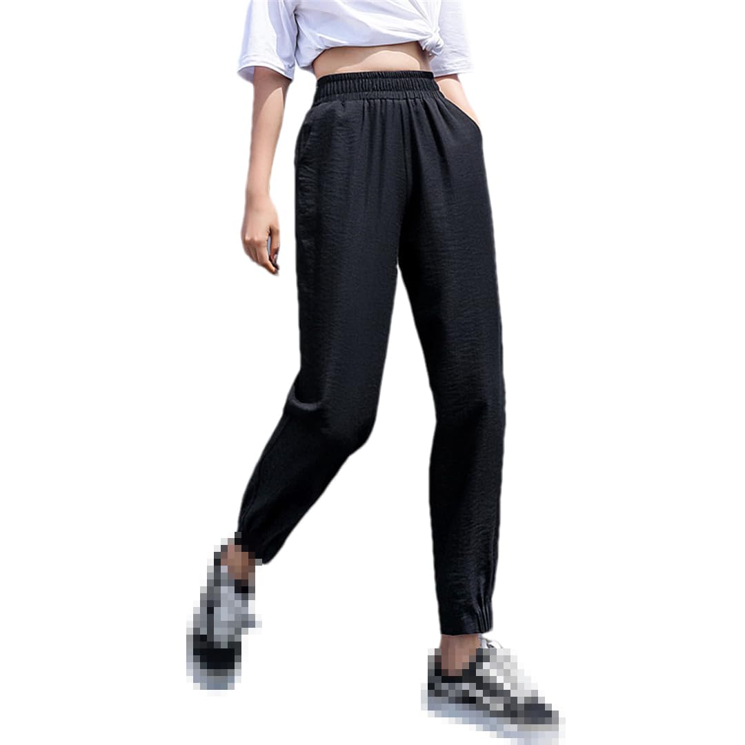 Casual Sports Pants Women Thin Ice Loose Quick Drying 9-Point Trousers in Spring and Summer