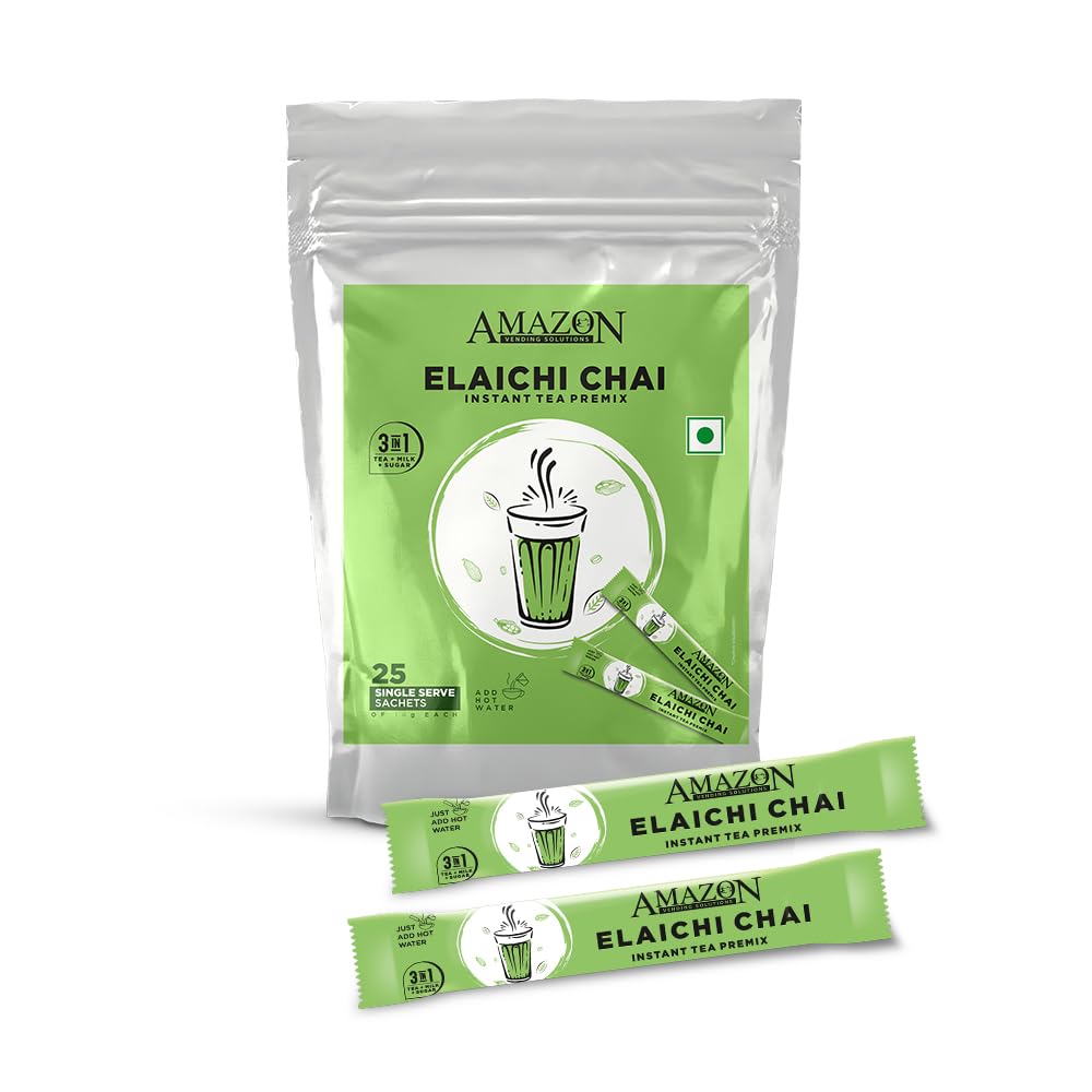 Amazon Instant Elaichi Chai, Pack of 25 Sachets of 14 Grams Each, Ready to Drink Tea Cardamom Tea (B0DDX9QJNY) Amazon Price History, Amazon Price Tracker
