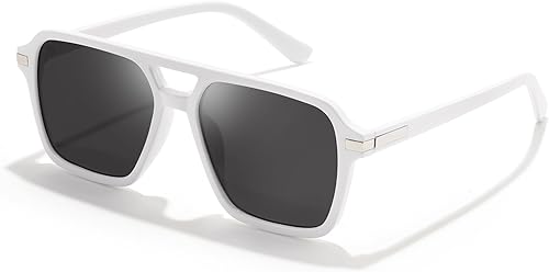 FEISEDY Vintage Square Aviator Gafas de sol Mujeres Hombres Moda Retro 70s Marco Gafas de sol Sombras B0179