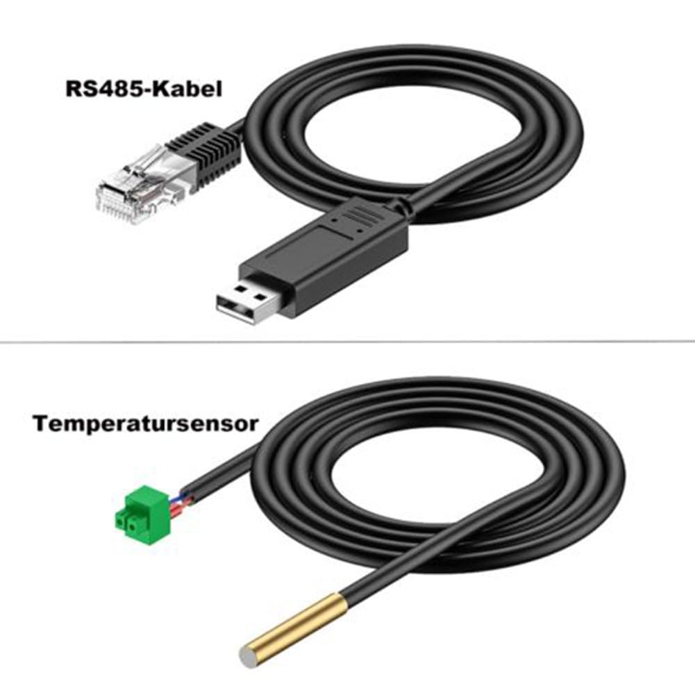 Sensore di temperatura della batteria e adattatore da RS485 a USB, compatibile con controller solare Epever per monitoraggio e compensazione della temperatura, lunghezza del cavo