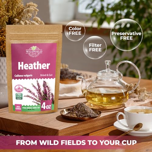 Image of 4 oz. Dried Heather Flowers And Leaves Herbal Tea (Calluna vulgaris) - 113g Brecina flores y hojas