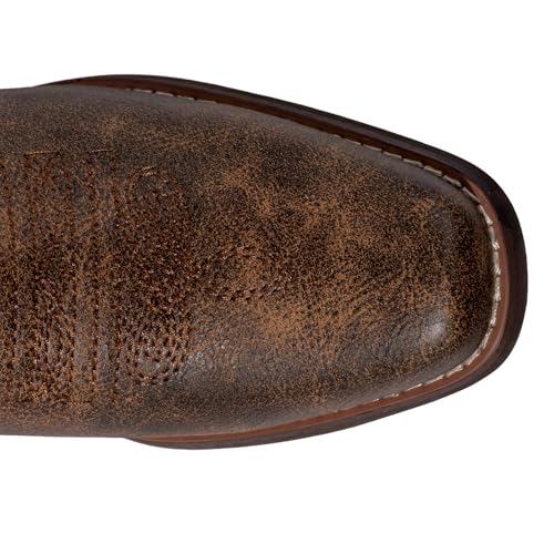 J's.o.l.e Women's Square Toe Cowboy Boots Mid Wide Calf Distressed Western Cowgirl Boots3