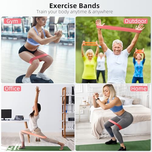 Image of Resistance Bands for Working Out, 5-Pack Elastic Loop Exercise Bands for Strength Training Stretching, Home Gym Equipment for Pilates Yoga Physical Therapy, Leg Glute Arm Workout Kit for Women Men