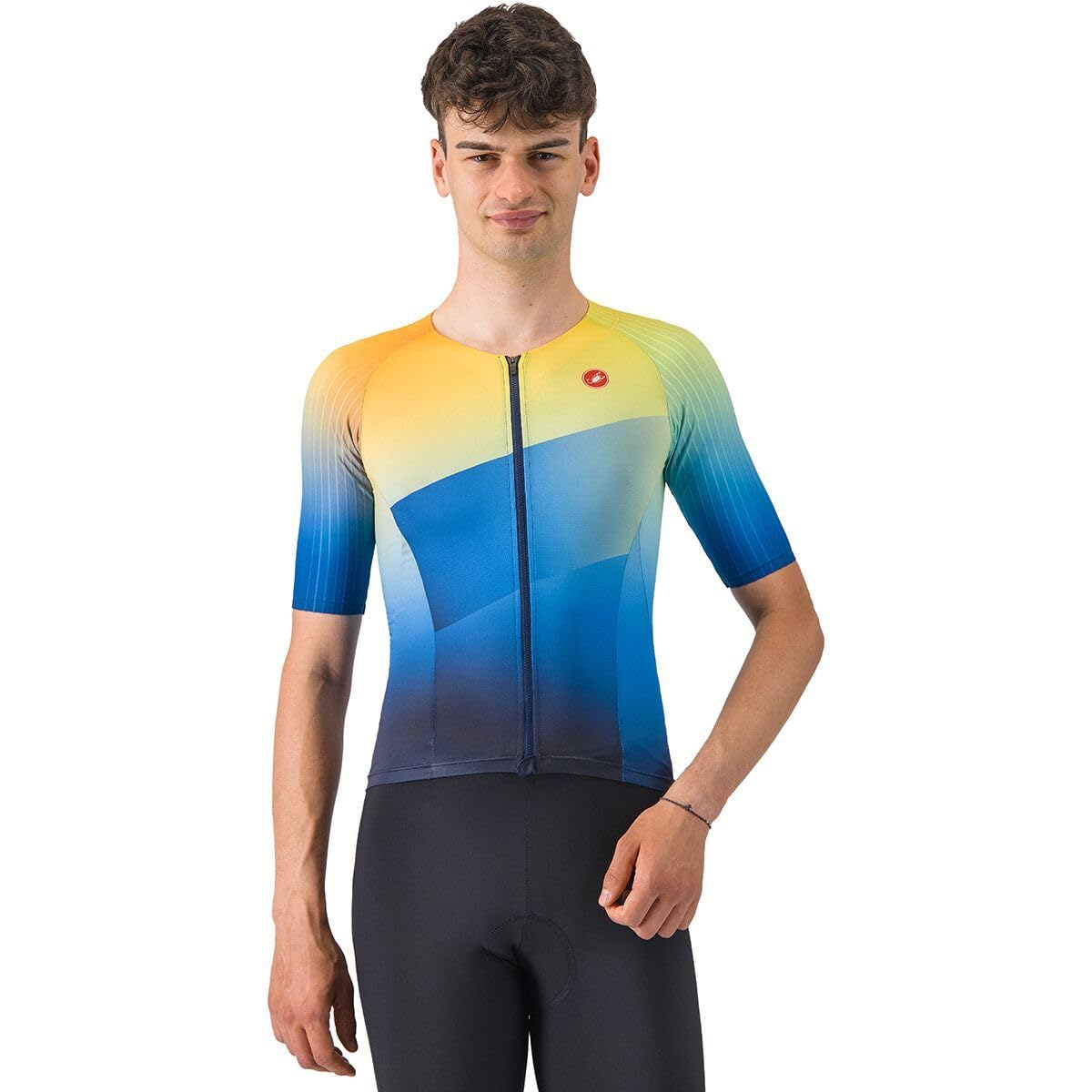 Free Speed 3 Race Tri Top - Men's, Belgian Blue/Multicolor Vivid Orange, XL
