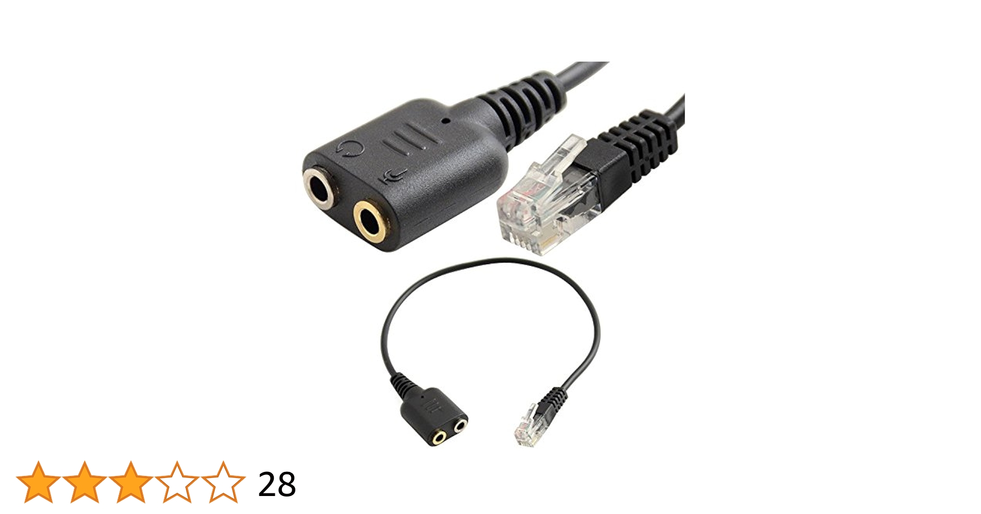 Amazon | RJ9 4P4C 電話線プラグ →ヘッドホン＆マイク分配