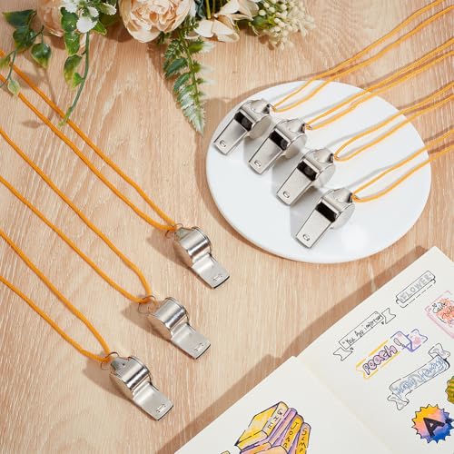 50 Silbatos Deportivos de Metal con Cordón para Entrenamiento miniatura 4