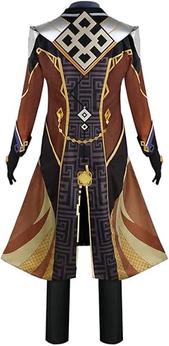 Vista 3 de Zhongli - Disfraz de cosplay de Zhongli, uniforme de Halloween, traje para carnaval