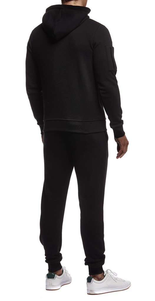 Leif Nelson Gym Herren Freizeitanzug Jogginganzug Männer Lange Trainingsanzug - Jumpsuit Sportanzug Fitness Training Freizeit Kapuzenjacke Hoodie Jogginghose LN8021