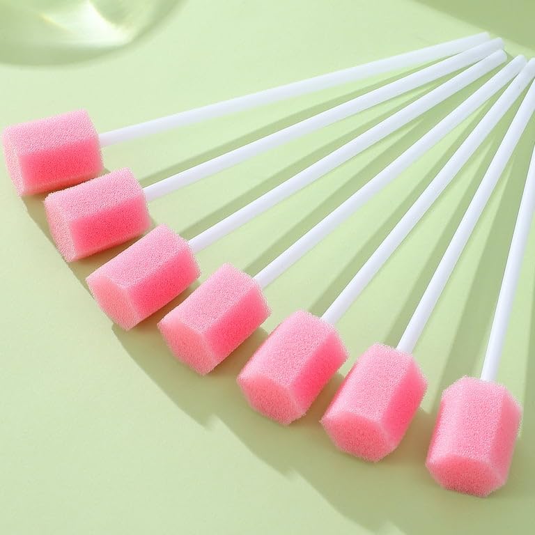 Autism Baby Speech Special Disposable Oral Care Manual Sponge Swabs (100 Pcs Pink)