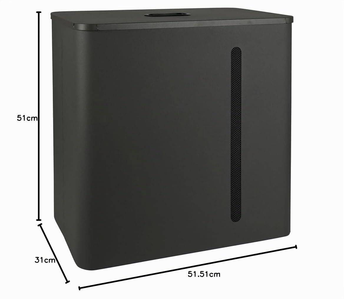 RUECAB – Caja de pellets – Capacidad: 70L – Con tapa – Material: acero – Dimensiones: 51 x 51,5 x 31 cm – Forma rectangular – Stock 3 bolsas de pellets de 15 kg