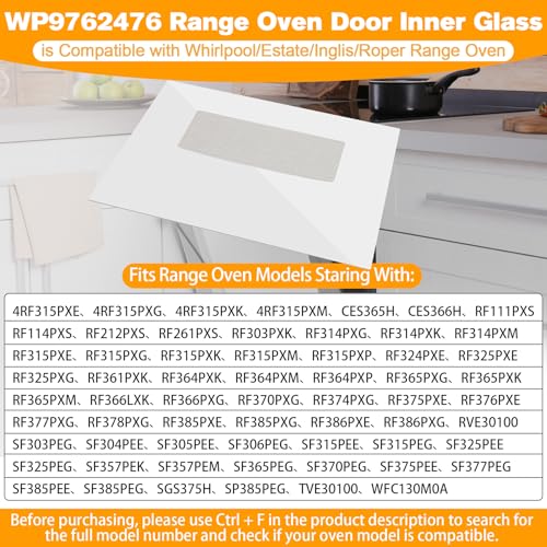 Image of UPGRADED WP9762476 Outer Oven Door Glass Compatible with Estate Whirlpool Range Door Glass Parts 29.5 inch x 20 inch Stove Outer Glass Door Panel Replacement SF385PEG SF377PEG RF386PXG SF325PEG SF315PEG