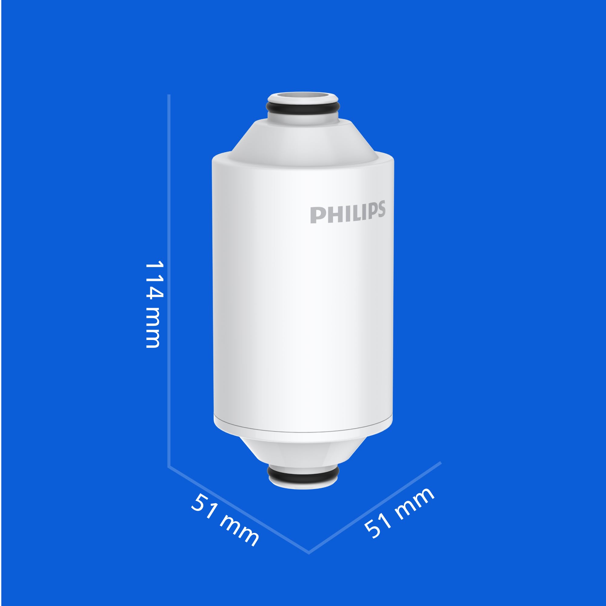 Philips Water Cartucho de filtro para ducha, filtración en 3 etapas, elimina CLORO e IMPUREZAS, instalación fácil, capacidad de filtrado 50 000 L