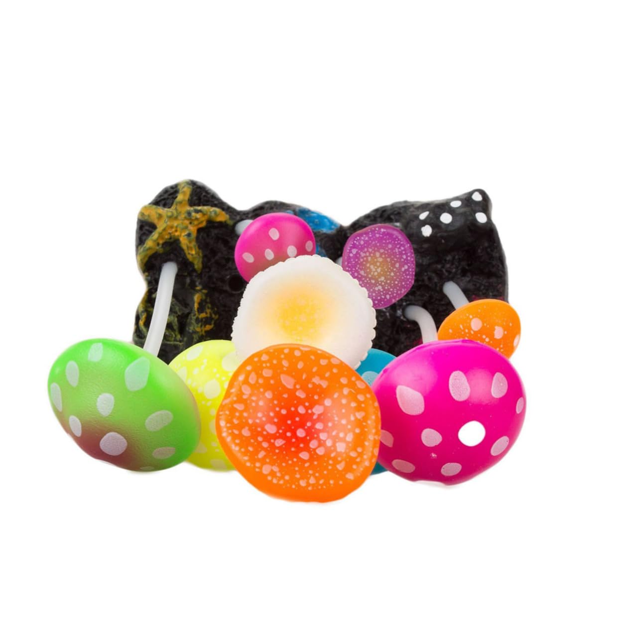 POPETPOP Aquarium Deko Leuchtend Set 3st Kunstpflanze Aquarium Aquarienpflanzen Aquarienpilz Dekorationen Für Aquarien Dekorationspflanzen Für Aquarien Kletterndes Haustier Scheinen