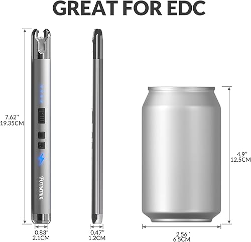 Miniatura 6 de Encendedor de velas eléctrico recargable de arco con doble interruptor de seguridad (1 unidad, gradiente azulverde)